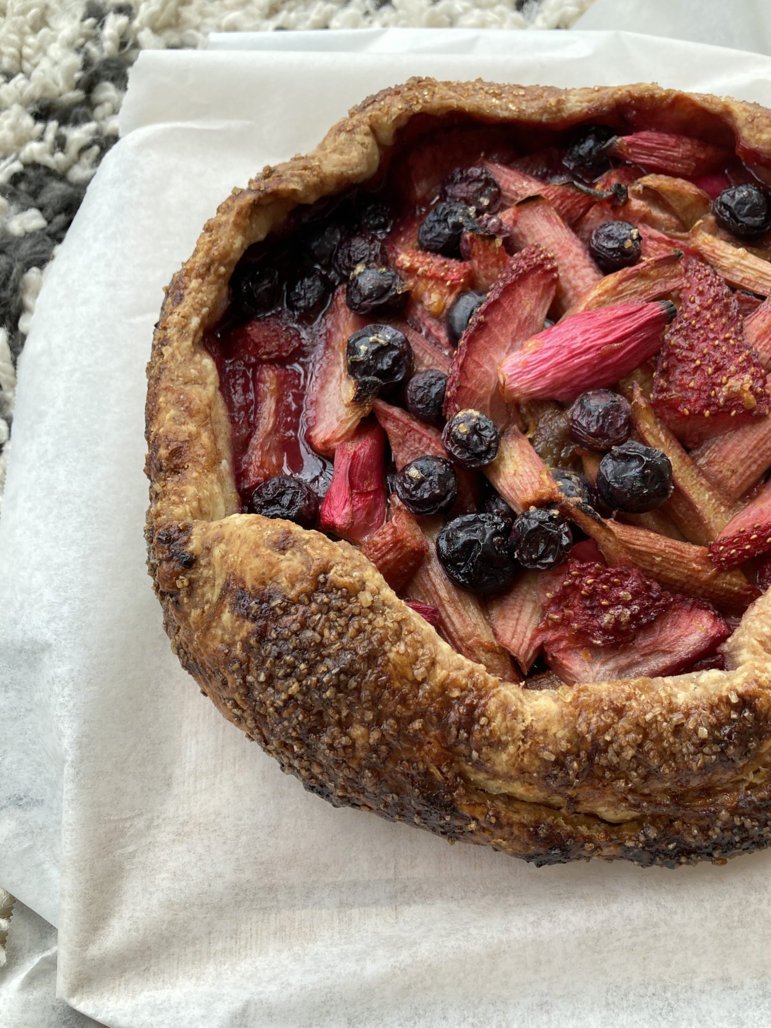 Rhubarb Berry Galette Spelt Quick Puff Pastry